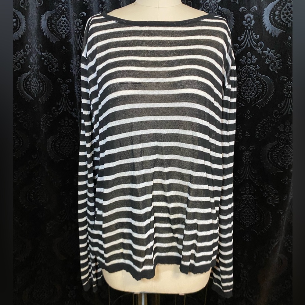 Striped Black and White Women's Top